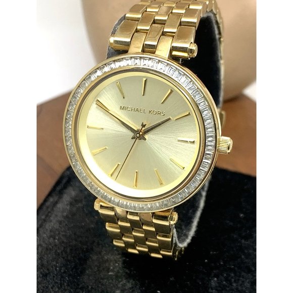 Michael Kors Women's Watch MK3365 Darci Gemmed Quartz 33mm Gold Stainless Steel - Picture 1 of 14